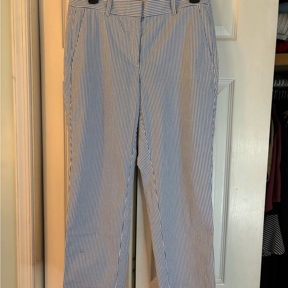 J. Crew Pants - J. Crew Blue and White Striped Trousers
